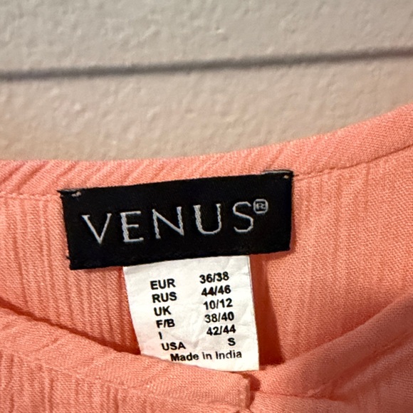 VENUS Peach Cold-Shoulder Ruffle Button Cami - Picture 2 of 3